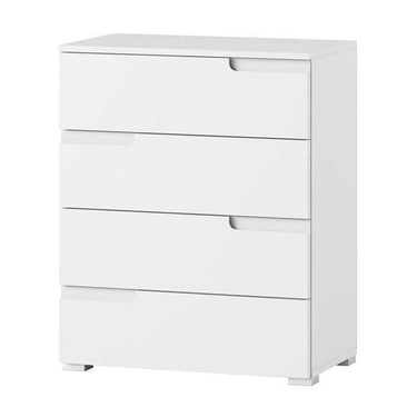 Santino White High Gloss Chest of Drawers S4 - Modern Bedroom Storage Solution - UK Luxury Furniture